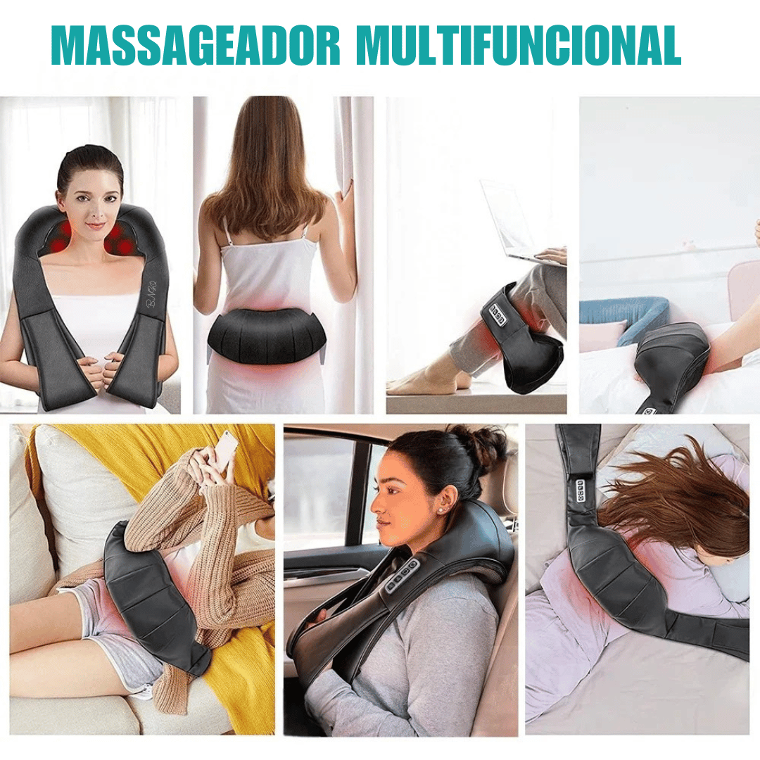 Massageador Shiatsu Aquecido para Pescoço e Ombros