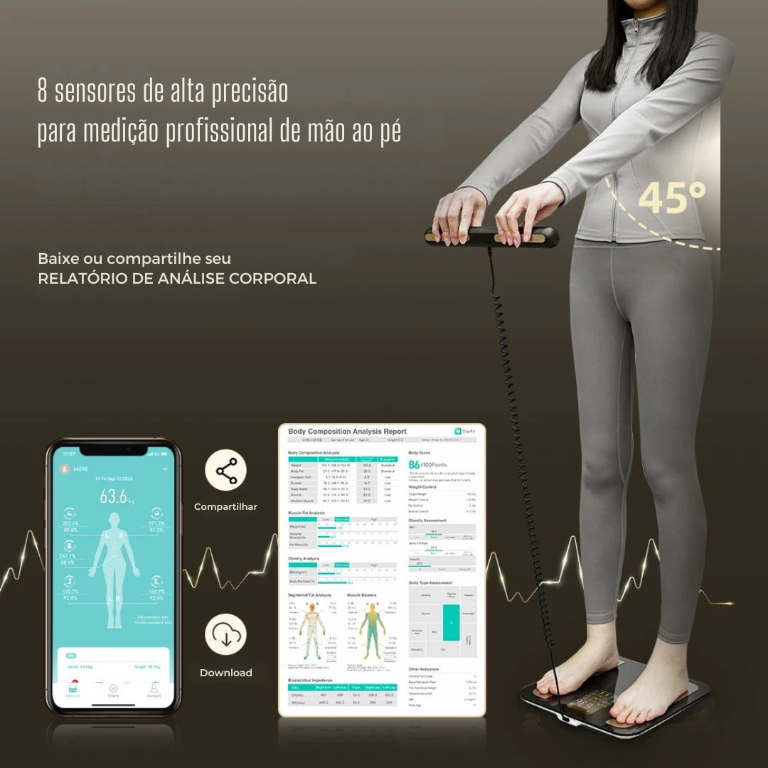 Balança Corporal Digital com Bioimpedância