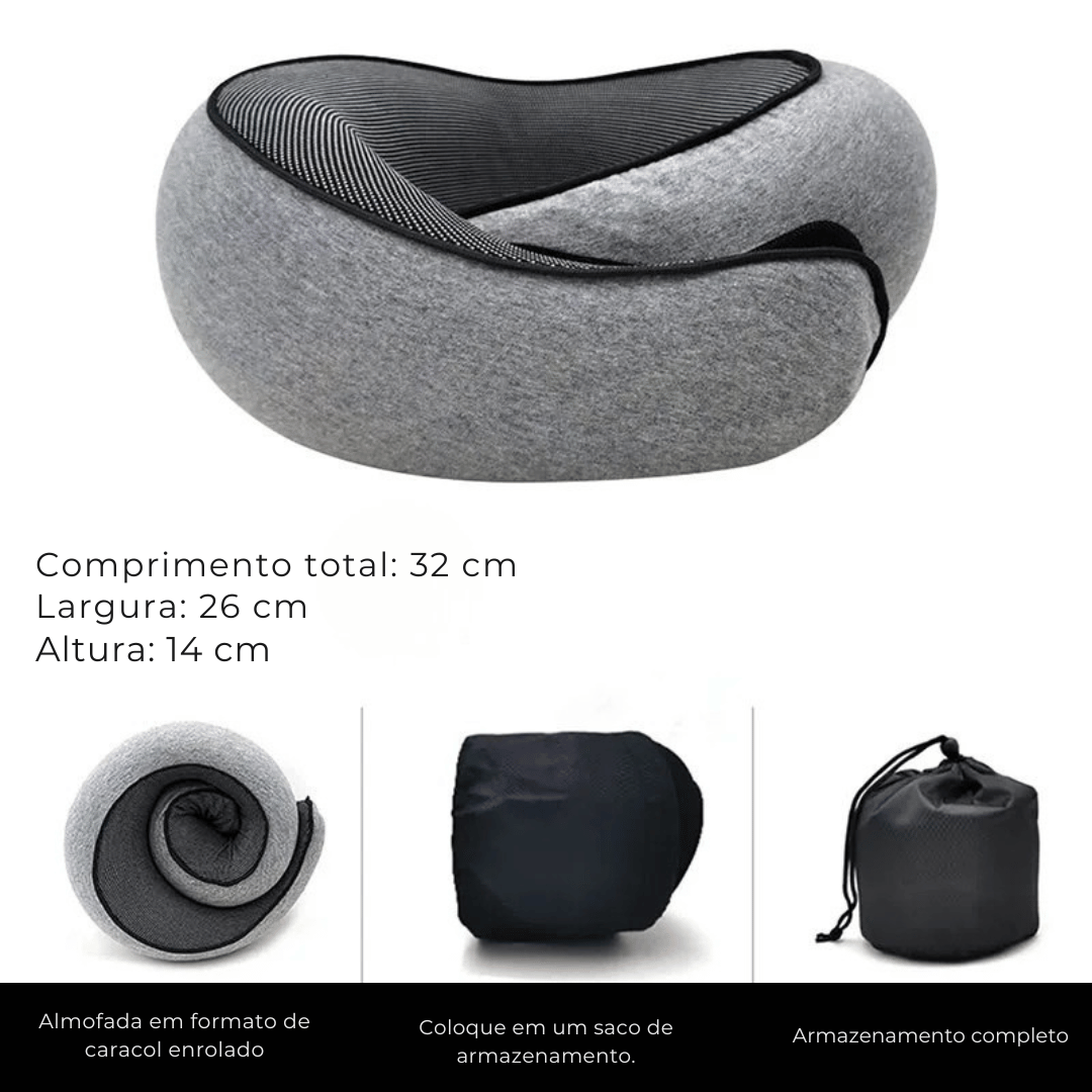 Travesseiro de Pescoço em Espuma de Memória