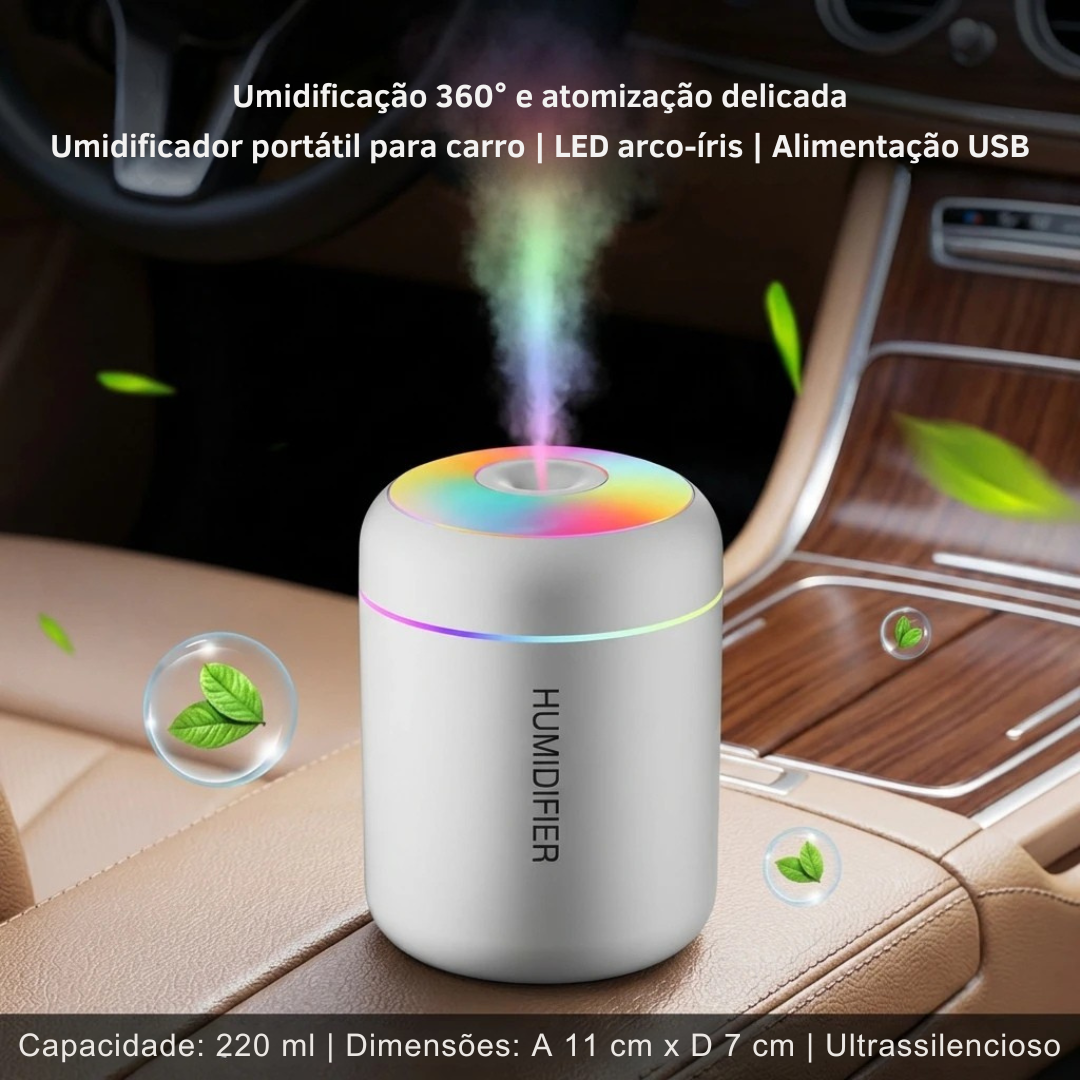 Umidificador USB com LED e Névoa Fria