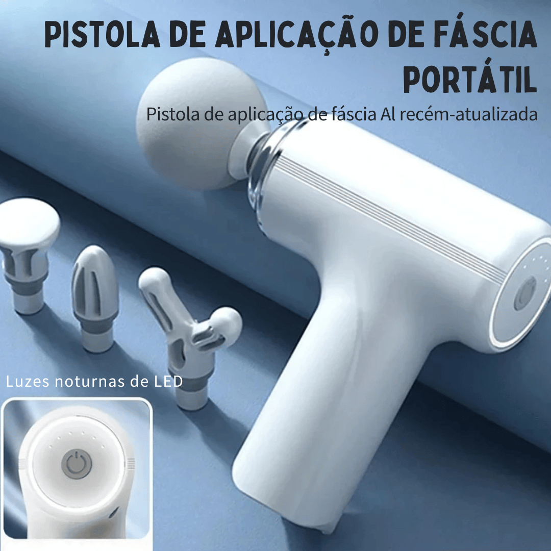 Pistola de Massagem Portátil LED