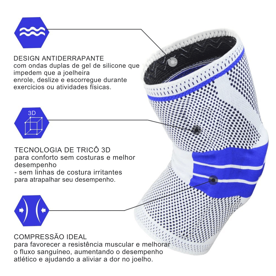 Joelheira de Compressão com Suporte Lateral