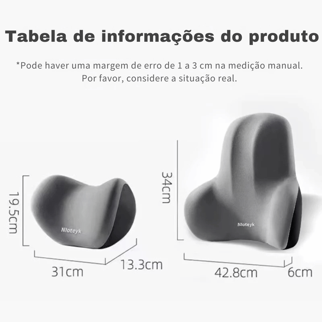 Almofada de Pescoço e Lombar em Espuma de Memória