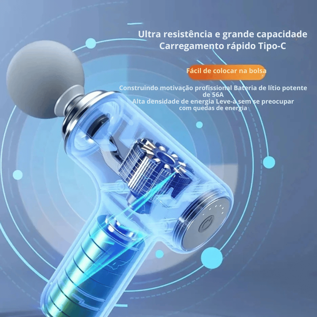 Pistola de Massagem Portátil LED
