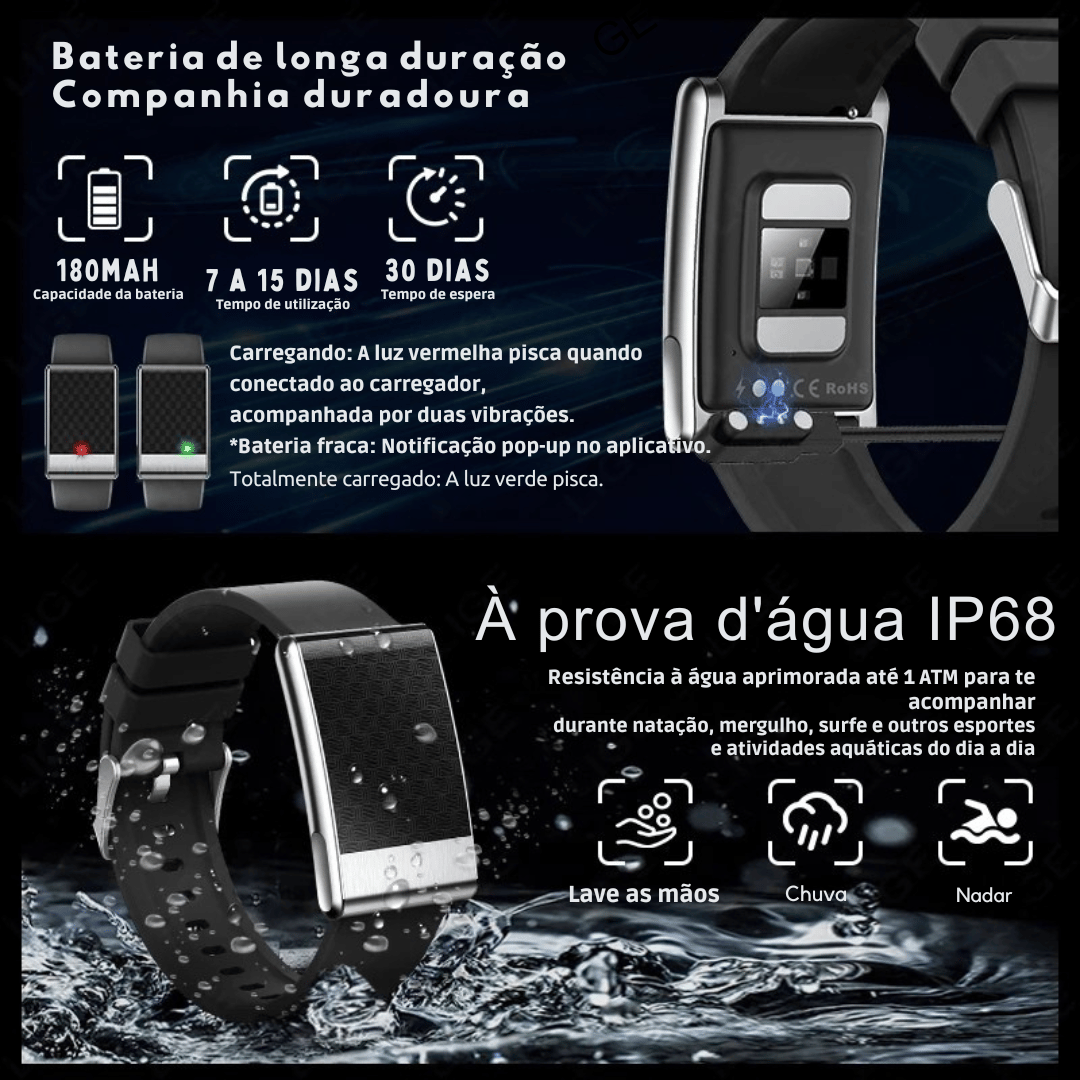 Pulseira Inteligente Saúde ECG