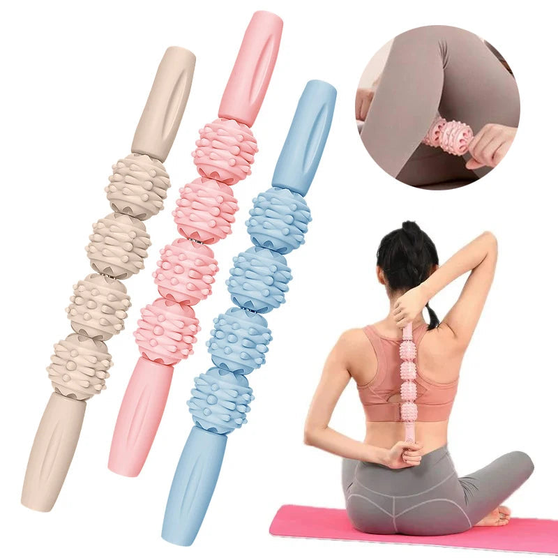 Ferramenta portátil para fáscia, rolo muscular para tecidos profundos dos músculos, rolo de vara de massagem para talas caneleiras, costas, coxa