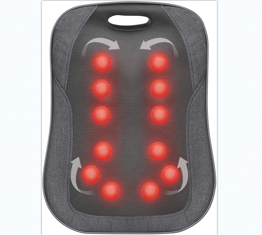 Massageador de costas Shiatsu com almofada de massagem portátil térmica para escritório e uso doméstico
