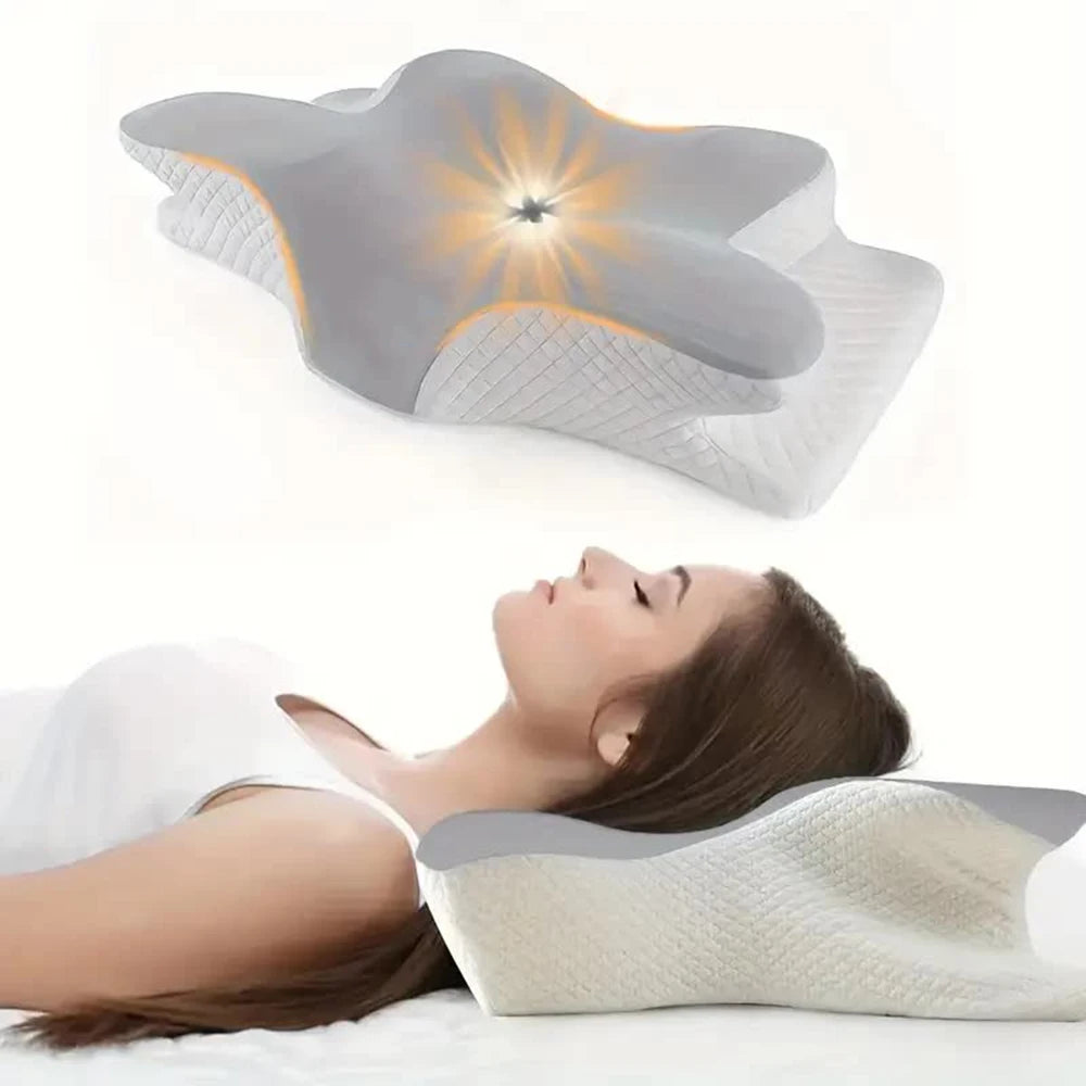 Almofadas de espuma de memória em forma de borboleta relaxante cervical lento rebote pescoço travesseiro alívio da dor dormir travesseiro ortopédico cama