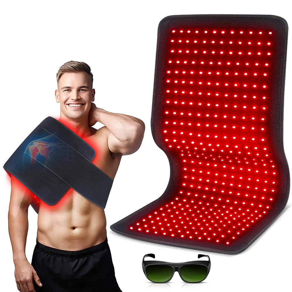 Almofada de aquecimento para terapia de luz vermelha atualizada, dispositivo de luz infravermelha corporal, tapete de almofada, cintura, costas, ombro, alívio da dor muscular, relaxamento