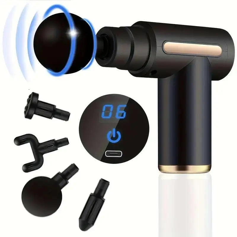Pistola de massagem vibratória portátil para fáscia, para corpo, pescoço, costas, relaxamento muscular profundo, fitness, emagrecimento, uma cabeça