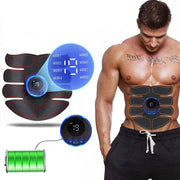 Massageador muscular abdominal fitness abs braço treinamento remendos instrumento de exercício muscular carregamento usb casa homem