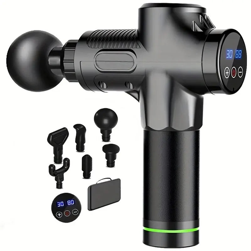 Pistola de massagem vibratória portátil para fáscia, para corpo, pescoço, costas, relaxamento muscular profundo, fitness, emagrecimento, uma cabeça