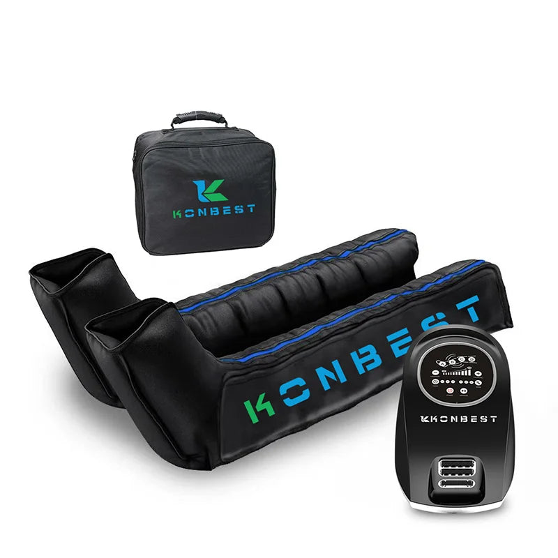 Botas de terapia de massagem de pés de perna de compressão pneumática de 4 câmaras para manga DVT de recuperação esportiva