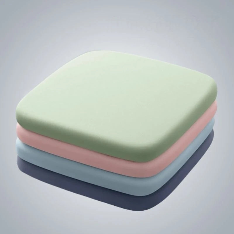 Almofada de assento de tecido elástico de seda gelo de espuma de memória macia almofada de cadeira de escritório almofada de assento de carro para longo sentado apoio lombar alívio da dor