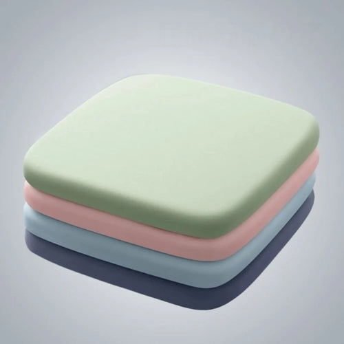 Almofada de assento de tecido elástico de seda gelo de espuma de memória macia almofada de cadeira de escritório almofada de assento de carro para longo sentado apoio lombar alívio da dor