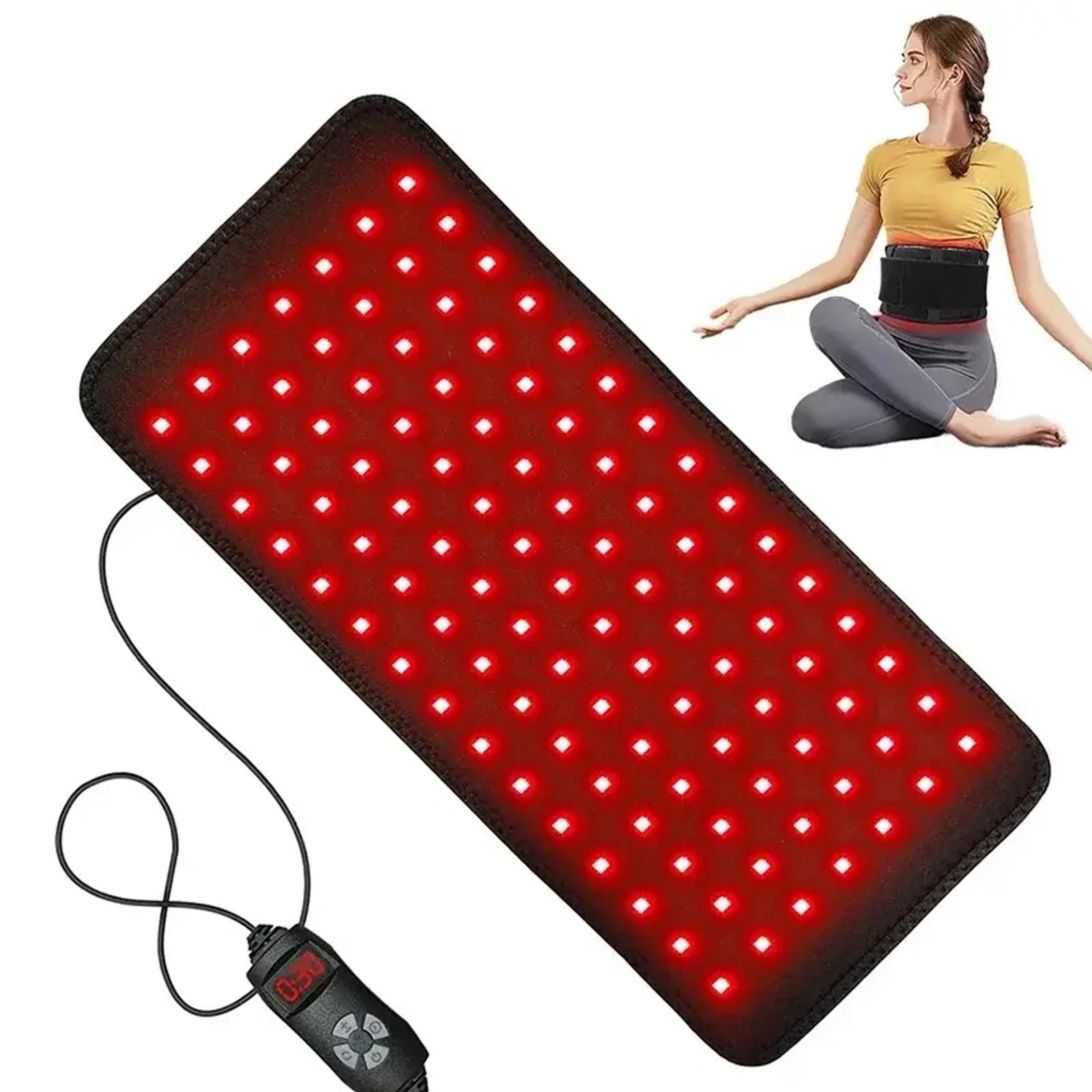 Almofada de Terapia com Luz Infravermelha Vermelha LED para Beleza, Dispositivos para Rosto e Corpo, Alívio para Costas, Joelhos, Mãos e Pés, Almofada Térmica Portátil 660nm 850nm