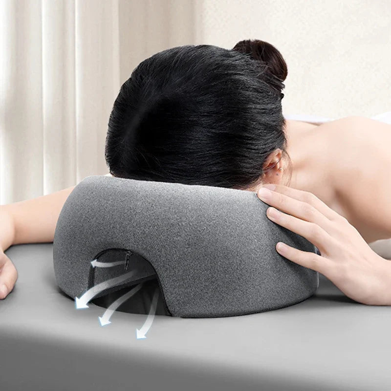 Comfort Memory Foam Pillow para Home Massage, Face Down Resting Pillow, Encosto de cabeça ergonômico para salão de beleza