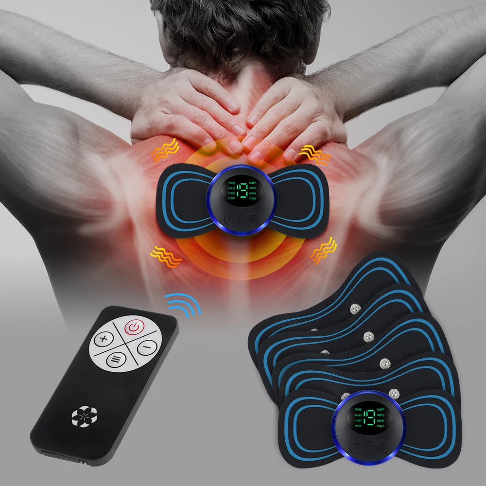 Ems pescoço massagem cervical pescoço volta remendo pulso estimulador muscular portátil alívio da dor massagem cervical adesivo