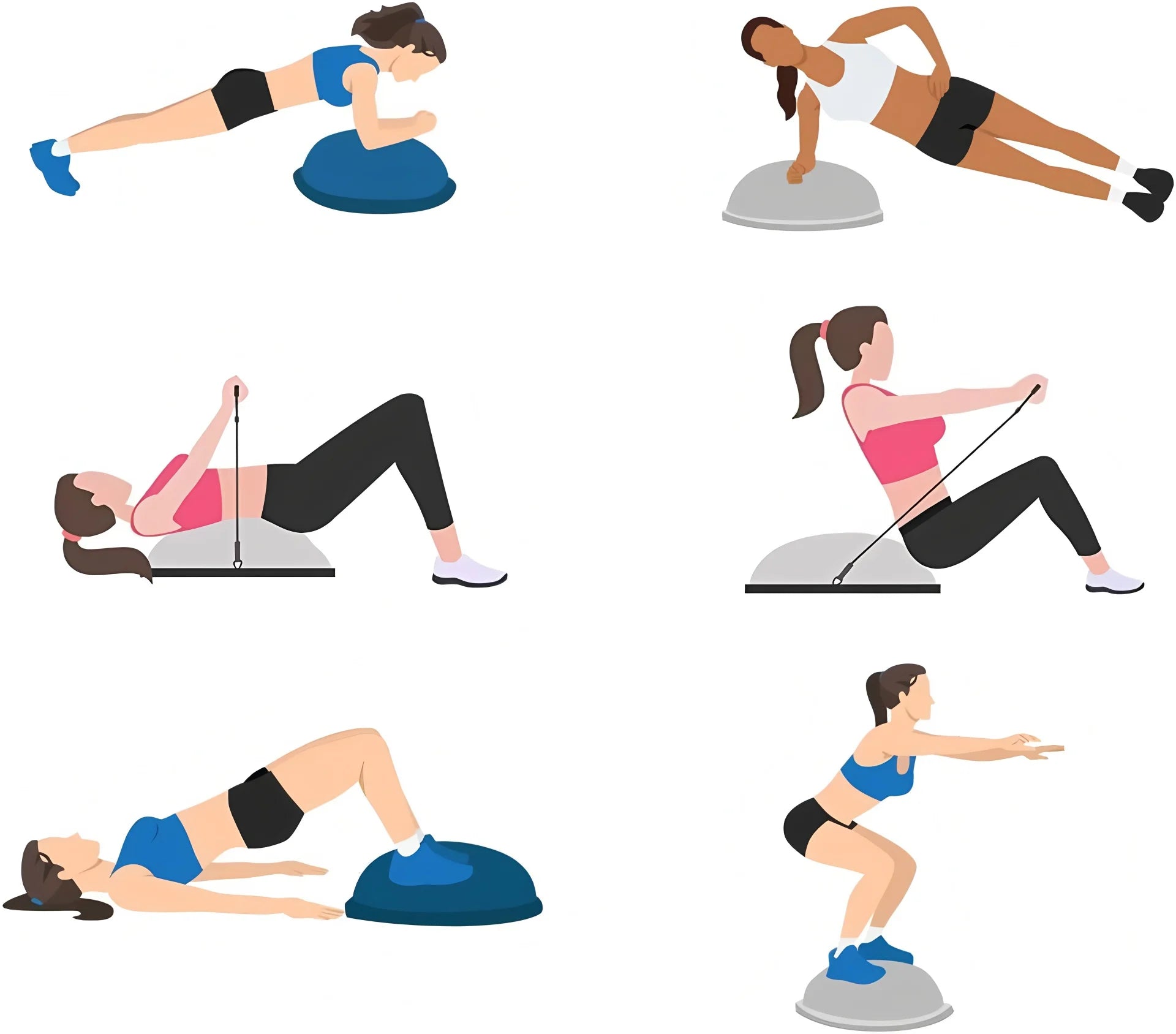 Bola de Equilíbrio Inflável Avançada para Treino em Casa, Bola de Yoga para Fortalecimento do Core em Hemisfério