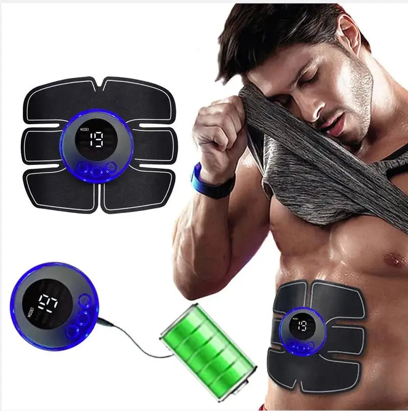Massageador muscular abdominal fitness abs braço treinamento remendos instrumento de exercício muscular carregamento usb casa homem