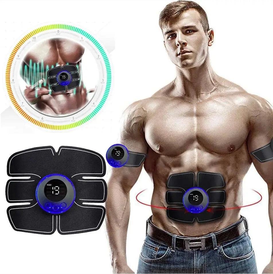 Massageador muscular abdominal fitness abs braço treinamento remendos instrumento de exercício muscular carregamento usb casa homem